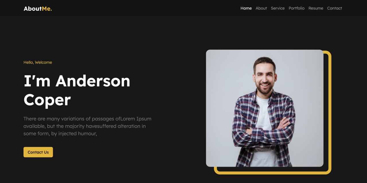 Minimal Dark template preview